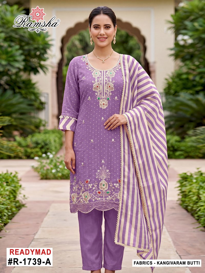 Ramsha R 1739 A To D Kanjivaram Butti Work Salwar Kameez